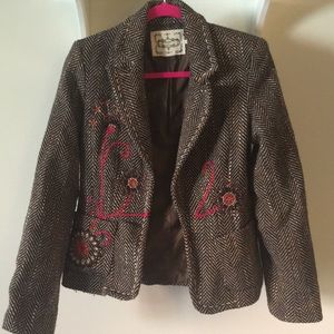 Embroidered Tweed Blazer